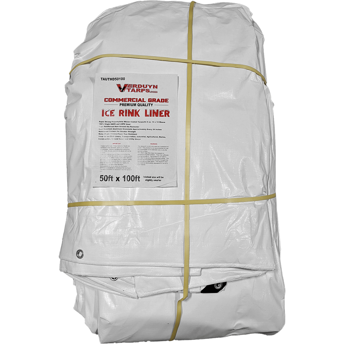 50' X 100' Heavy Duty Utility / Ice Rink Tarp White (6 oz.) Verduyn