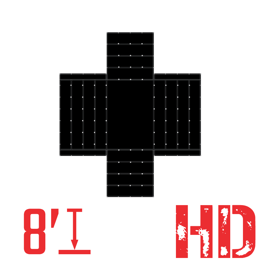 24' x 12' (8' Drops + 2 Flaps) Heavy Duty Step Deck Tarp for Upper Deck